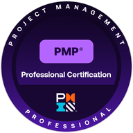 PMP badge, issued by Project Management Institute